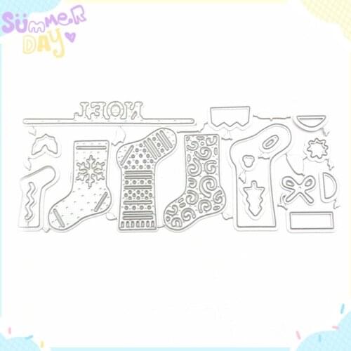 Christmas Socks Metal Cutting Dies Stencil Scrapbooking DIY Album Stamp Paper Card Embossing Decoration