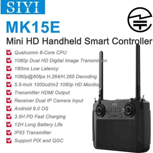 SIYI MK15E Mini HD Handheld Radio System Transmitter Remote Control 5.5-Inch Monitor 1080p 60fps 180ms FPV Japan MIC Certified