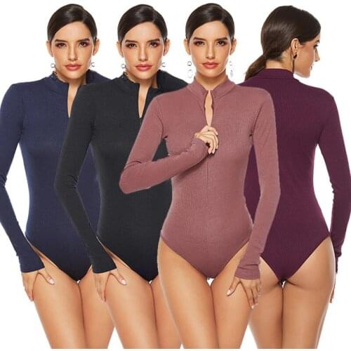 S-5XL Plus Size Bodysuit Women Fashion Casual Jumpsuits 2020 New Long Sleeve Solid Color Sexy Streetwear Autumn Winter Jumpsuits