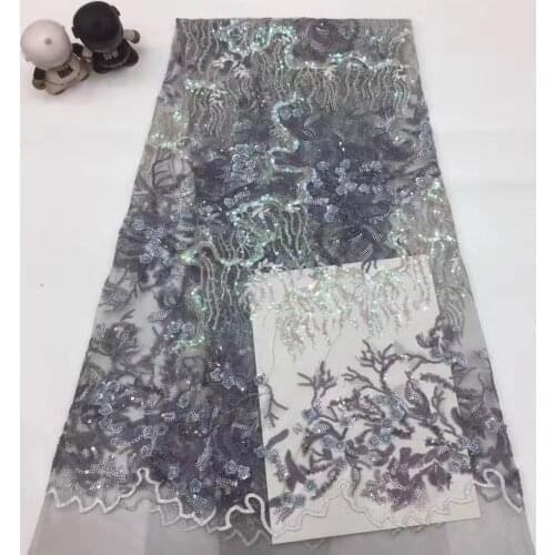 The latest sequined tulle lace fabric 2021 high-quality wedding French Nigerian lace fabric bridal wedding dress XX37201