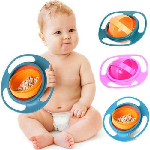 Hot Sale Design Universal Gyro Bowl Dishes Anti Spill Bowl Smooth 360 Degrees Rotation Gyroscopic Bowl For Baby Kids