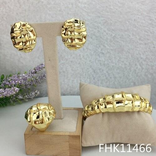 Yuminglai FHK11466 Russian Elegant Classic Design Trendy 3pcs Luxury Jewelry Sets Earrings Bracelet & Ring Russian Sets