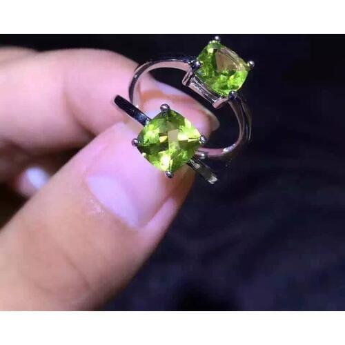Peridot s925 Silver woman Ring Simple Contracted