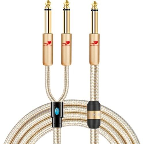 1/4 Inch TS Mono 6.35mm Male to Dual 1/4 inTS male Audio Cable for Guitars Keyboard Home Stereo Systems Stage Y Splitter Cord