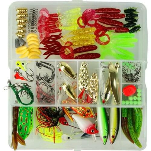 139pcs/set Fishing Lure Bait Set Fishing Tool Set With Double-layer Storage Tackle Box Outdoor Sports Fishing Accessories