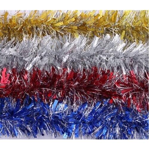 200cm Thicken Coloured Ribbon Colorful Garland merry Christmas ornaments Christmas decorations for home red yellow silver blue