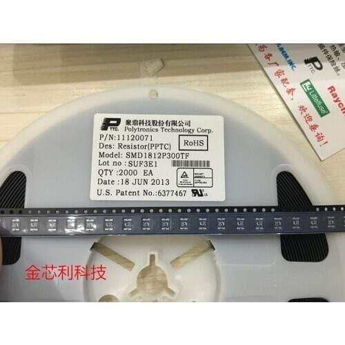 Chip self - recovery fuse SMD1812P300TF Taiwan 1812 3A 6V silk screen P30