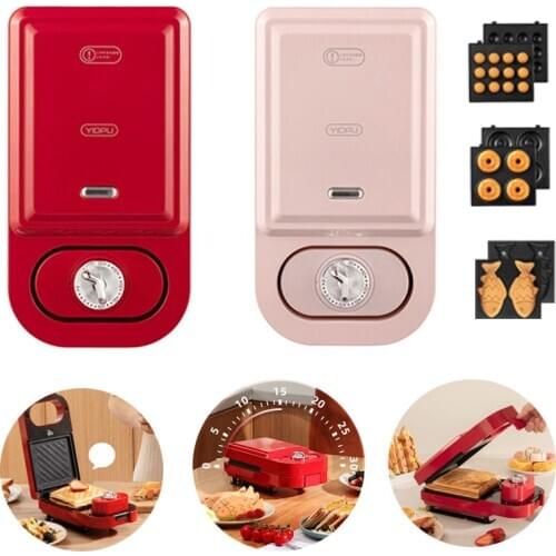 220V Electric Sandwich Maker Timed Multifunction Waffle Maker Cake Toaster Baking takoyaki Pancake Sandwichera Breakfast Machine