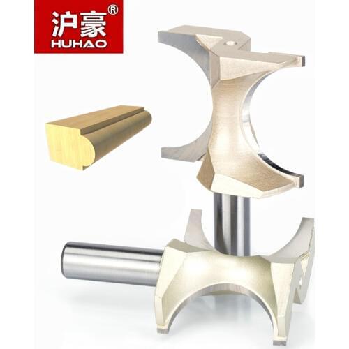 HUHAO 1pc 1/2 inch Shank Half Round bit 2 Flute Endmill Router Bits for Wood Without Bearing Woodworking Tool Milling Cutter