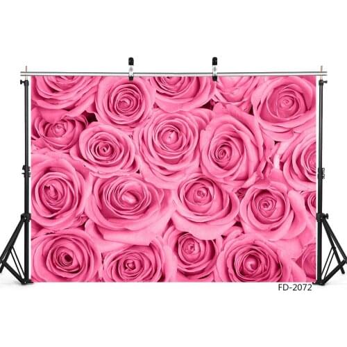 Flowers Pink Rose Photographic Backgrounds for Photo Studio Portrait Children Baby Shower Vinyl Photo Backdrops Photo Shooting
