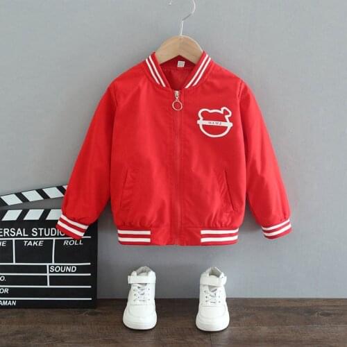 Spring Autumn Boys Jackets Windbreaker Hooded Outerwear Fashion Bear Cub Children Clothing 2-9 Years Old Kids Coats Fashion