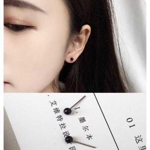 Minimalist Small Ball Anti-allergic Temperament Earrings Japan And South Korea Yin Peas Temperament Earrings Female Jewelry