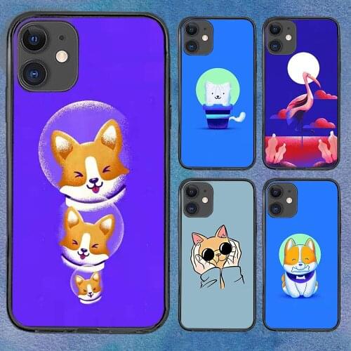Cartoons Pet Dog Cat Phone Case For iphone 12 11 6 Mini Pro XS Max X XR 7 8 Plus Soft TPU Cover 12Pro 11Pro 12Mini