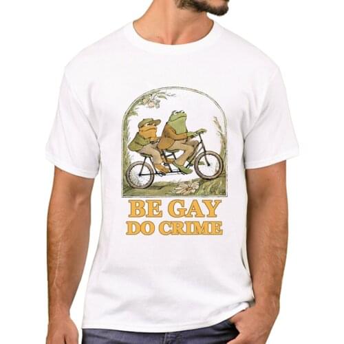 TEEHUB Hipster Frog And Toad-Be Gay Do Crime Men T-Shirt Funny Frog & Toad Printed T Shirts Short Sleeve Tshirts Fashion Tee