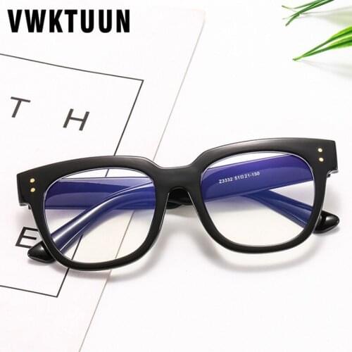 VWKTUUN Myopia Eyeglasses Frame Women Men Oversized Glasses Frame Wide Square Glasses Reading Computer Anti Blue Light Glasses