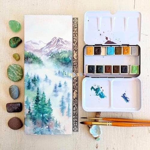 Prima Marketing Watercolor Pigment Set, Portable Iron Boxed, Watercolour Hand-painted Painting, Illustration Sketching