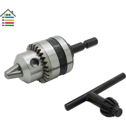 AUTOTOOLHOME 1/4 Hex Shank Electric Drill Chucks Capacity 0.6 to 6mm Thread 3/8-24 UNF Adapter for Electric Hammer Power Tools