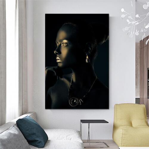 Africa black art beautiful girl pictures art modern home decoration canvas painting posters wall art print no frame