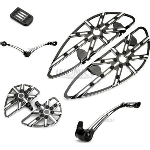 Floorboards for street glide + brake arm Heel Toe For harley Shift Lever + passenger pegs + Pedal For harley Touring 08-13 black