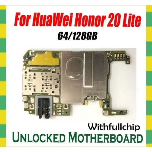 Unlocked 64GB 128GB For HUAWEI Honor 20 Lite Motherboard,Global Version For HUAWEI Honor 20 Lite Logic Main Board