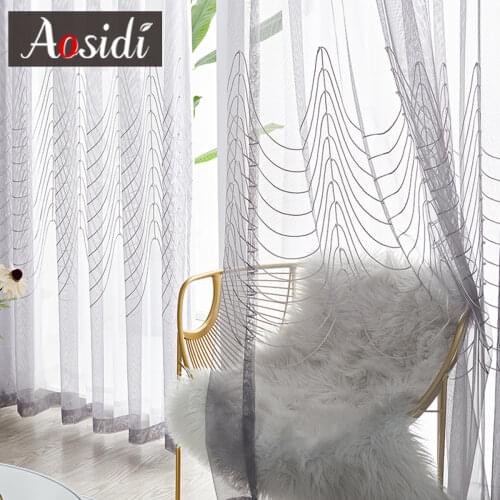 Latest Luxury Tulle Curtains in the Living Room Windows Treatments Bead Voile Sheer Curtains For Bedroom Kitchen Drapes Panels