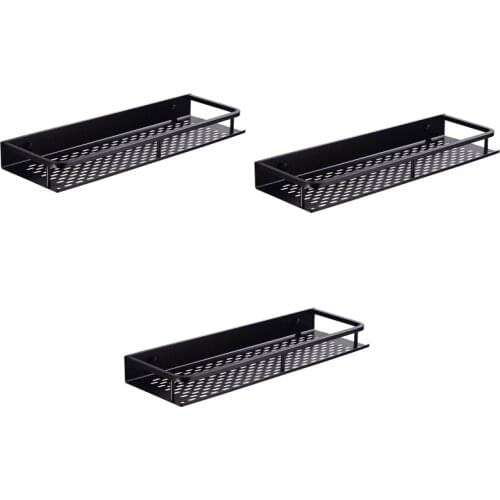 SHGO HOT-Bathroom Shelf Corner Organizer Space Aluminum Bathroom Kitchen Shelves Shower Shampoo Storage Rack Wall Mounted Decora