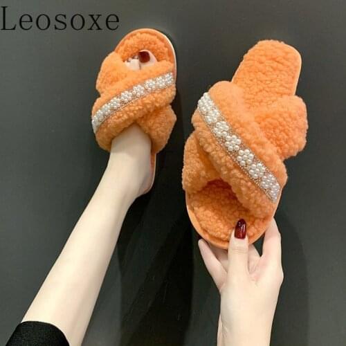 Fashion Sweet String Bead Beach Slippers Women Summer Outdoor Casual Flats Comfort Slides Sandals Woman Square Toe Flip Flops