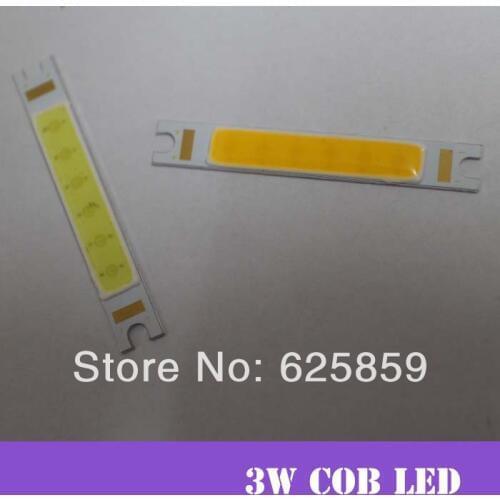 10pcs 3W COB LED lamp light bulb 6V -7V led chip 480mA cool white 6500k for DIY 48X8MM