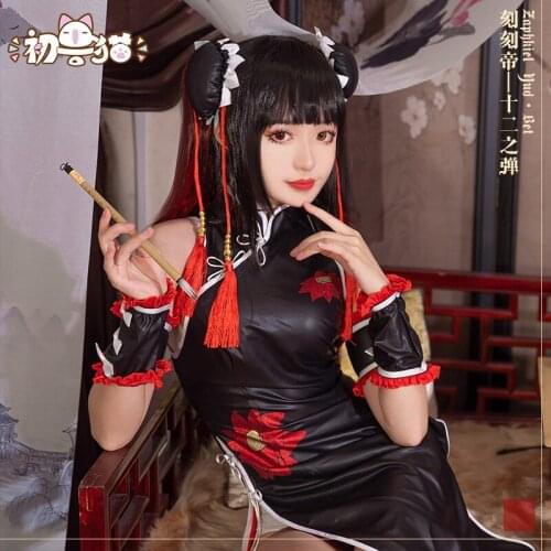 Date a Live! Tokisaki Kurumi Black Cheongsam Uniforms Cosplay Costume Free Shipping F