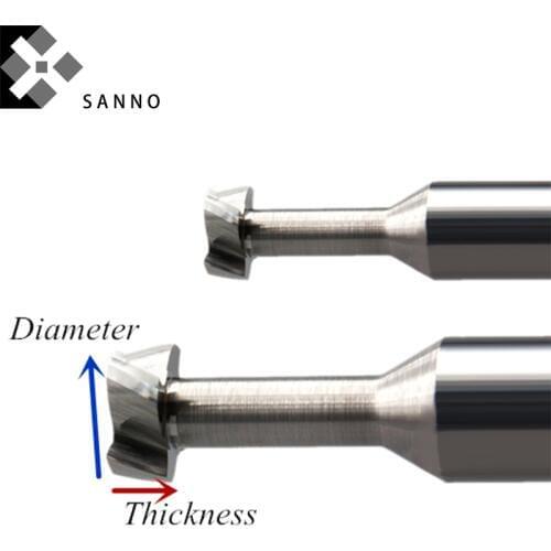 T Slot tungsten steel end mill D3 - D12mmX0.5mm thickness grooving milling cutter cnc T shaped mills tool for metal processing