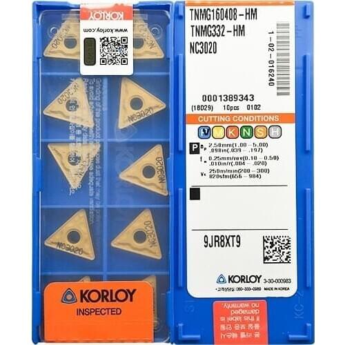 TNMG160408-HM NC3020 100% KORLOY Original carbide insert with the best quality 10pcs/lot free shipping