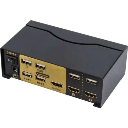 Smart 2 port 4K hdmi kvm switch usb switcher with console and remote controller for pc tv usb printer