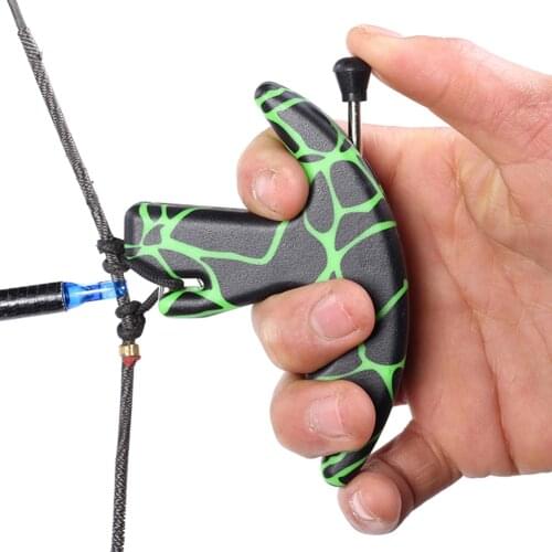 Support Aid Auxiliary Accessory Archery Bow Release Aid 3 Finger Thumb Caliper Grip for Outdoor Hunting Practice