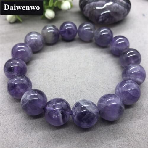 Natural Dreamily Amethyst Stone Beads Bracelets For Women 6-12mm Crystal Jewelry