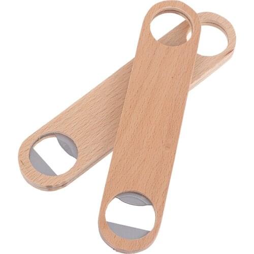 1 Piece Wooden Hotel Flat Fast Bottle Opener Household Beer Cap Wooden Cap Multi-function Wooden Bottle Opener