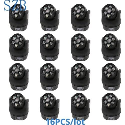 16 PCS 6x15W Mini Bee Eyes RGBW 4in1 Moving Head Beam Washer Light /SZB-MH0615A
