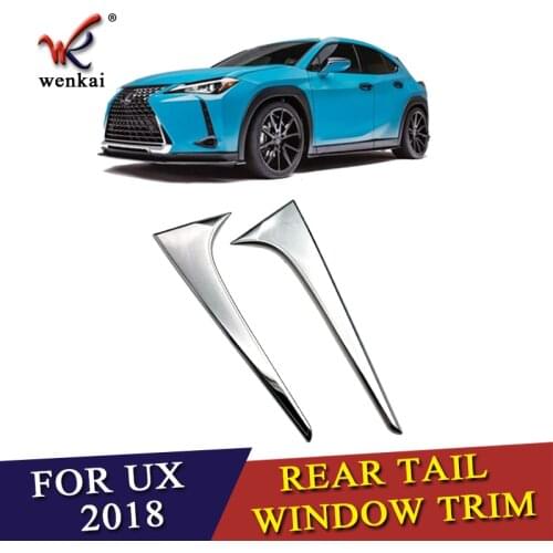 For Lexus UX200 UX250h UX260h Car Sticker Styling Ornament Rear Tail Spoiler Side Triangle Molding Window Bezel Trim 2pcs