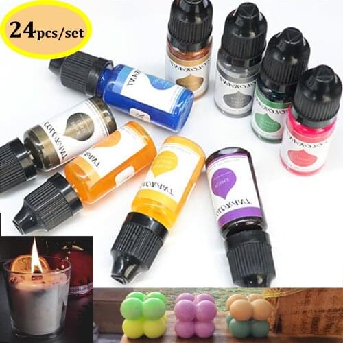 24 Colors/Box DIY Candle Dye Environmentally Friendly Colorant Non-toxic Soy Candle Wax Pigment Soap Coloring Dye Mold Material