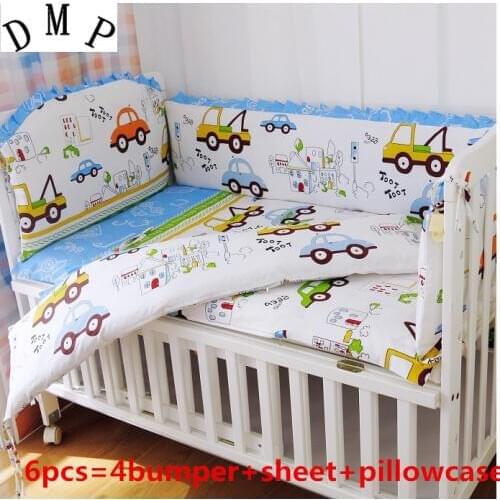 6/7pcs Baby Bedding Set protetor de berco Newborn Baby Crib Bedding Infant Childrens Bed Sheets ,120*60/120*70cm