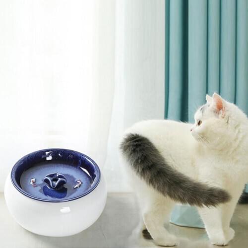 1.5l Cat Automatic Pet Ceramic Drinking Fountain Ultra Quiet Pet Water Drinking Fountain Dispenser For Electric Cat Supplie