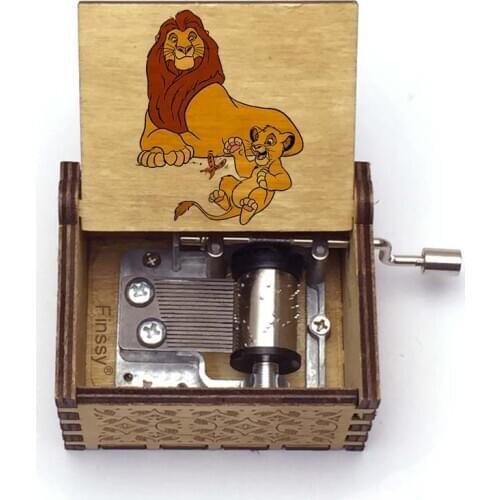 Color print Lion King can you feel the love tonight Music Box Hand Wooden Musical Christmas Birthday Gift Decoration