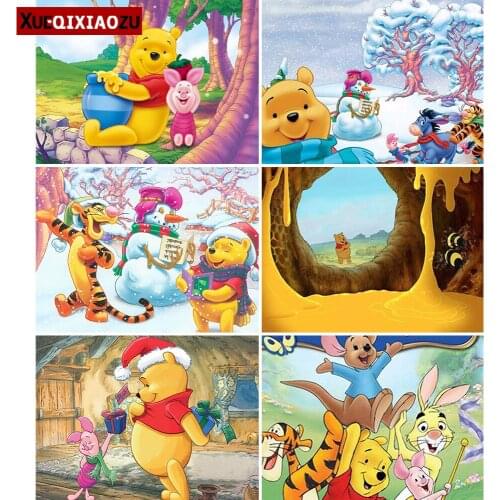 Disney 5D Diy Diamond Painting Mosaic Winnie The Pooh and Tigger Embroidery Full Square/Round Cross Stitch Kit Home Decoration