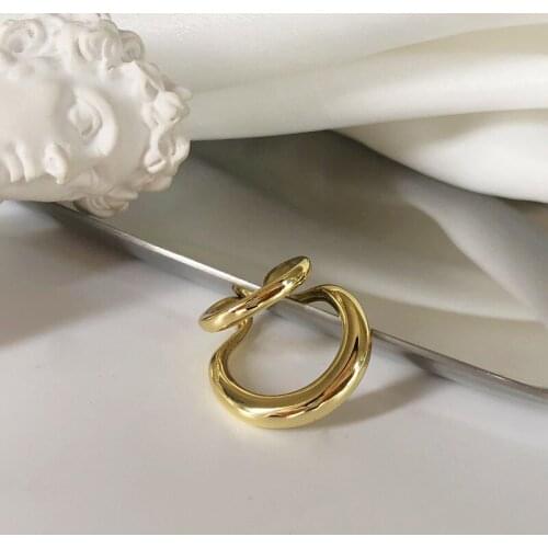 European and American curved ear clips female double line metal temperamental otal bone clamps18K gold INS cold dust without ear