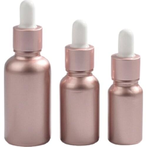 10ml 15ml 30ml Glass Dropper Bottle Rose Gold Refillable Essential Oil Aromatherapy Perfume Empty Liquid Pipette Bottle 20pcs