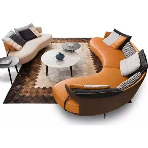 Customized high quality living room furniture sofa set real leather sofa Curved sofa Creative sofa