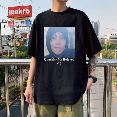 Classic Quackity My Beloved T Shirt 100% Cotton Funny Geek Casual Tops Tee Homme EU Size Breathable Oversized Black Tshirt