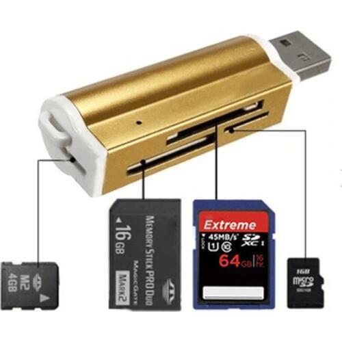 Multi in 1 Micro SD Card Reader USB 2.0 Memory Card Adapter for Microsd SDHC TF M2 MMC MS PRO DUO Card Reader