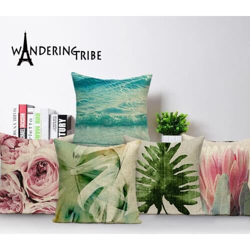 2018 New cushion cover tropical home sofa cushions custom pillow cover flower decorative cushions Elegant cushion covers