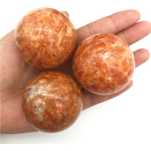 Wholesale 1PC 46-48mm Natural Red Sun Stone Quartz Crystal Sphere Ball Massage Crystal Ball Healing Natural Quartz Crystals