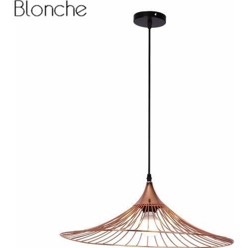 Modern Straw Hat Pendant Lights for Living Room Kitchen Home Decor Loft Industrial Led Hanging Lamp Fixture Suspension Luminaire